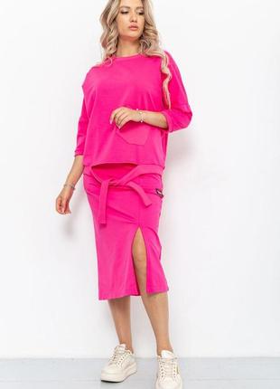 Костюм жіночий повсякденний, колір рожевий, розміри s, m, l, xl fa_008160