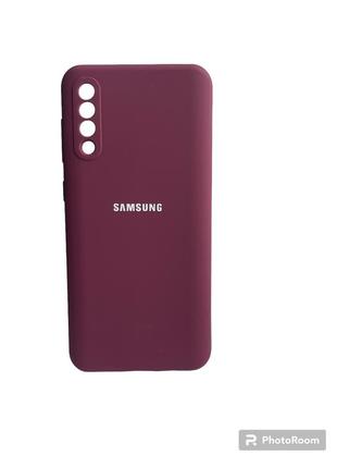 Чохол  silicone case для samsung galaxy a30s/a50/a50s бордовий