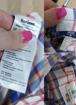 Базовая рубашка в клетку прямого оверсайз кроя barbour лиоцел, котон9 фото