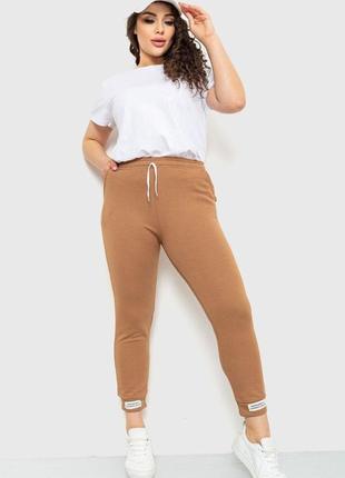 Спортивні штани жіночі демісезонні, колір коричневий, розміри 4xl, 5xl, 6xl, xxxl fa_006200