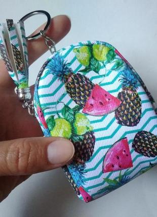 Новый крутой мини кошелечек кошелек маленький брелок для ключей фрукты, на рюкзак, сумку2 фото
