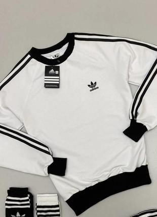 Adidas світшот- білий, чорний, червоний та хакі хs-3хл!