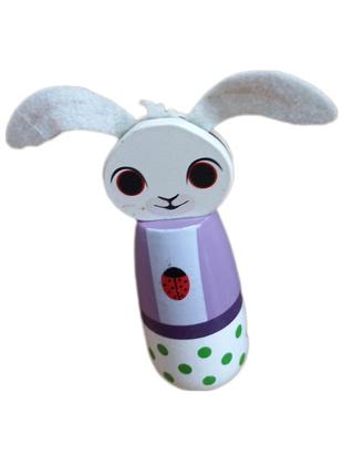 Деревянные кегли bing bunny, игрушка для боулинга6 фото