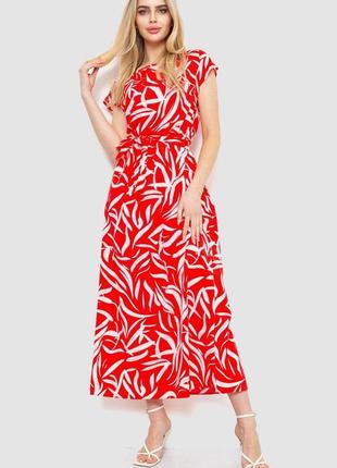 Платье с принтом, цвет красно-белый,  размер l fa_009052
