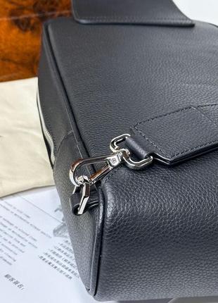 Нагрудная сумка черная stefano ricci black leather white metal logo c7905 фото