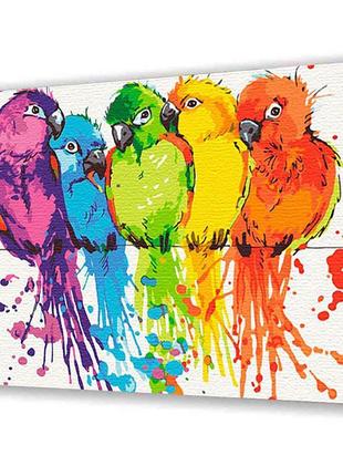 Картина за номерами з лаком artcraft "райдужні папуги" 40*50 см 10617-ac