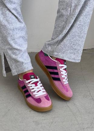 Adidas gazelle x gucci pink green1 фото