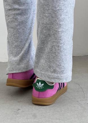 Adidas gazelle x gucci pink green5 фото