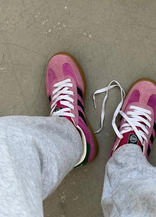 Adidas gazelle x gucci pink green9 фото