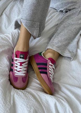 Adidas gazelle x gucci pink green8 фото