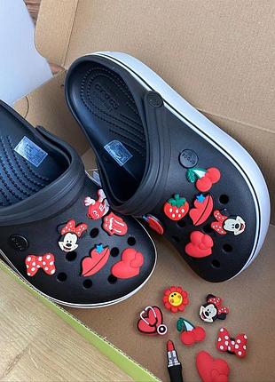 Женские кроксы сабо на платформе crocs crocband platform black черные джигбитс