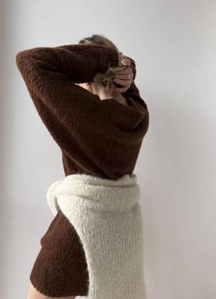 Удлинённый свитер оверсайз из шерсти альпака5 фото
