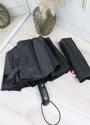Чорні чоловіча парасолька автомат. черный мужской зонт зонтик5 фото