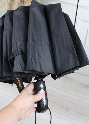 Чорні чоловіча парасолька автомат. черный мужской зонт зонтик2 фото