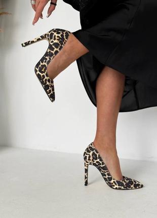 Женские туфли из натуральной кожи принт леопард новая коллекция 20245 фото