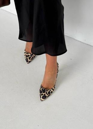 Женские туфли из натуральной кожи принт леопард новая коллекция 202410 фото