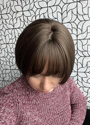 Парик короткая стрижка, каре русый