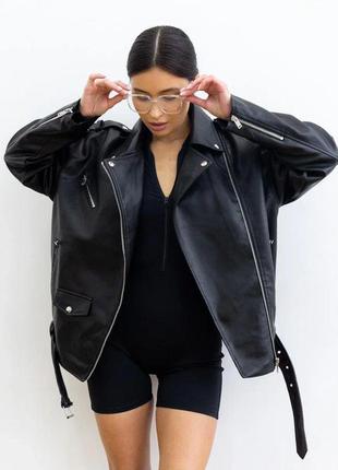 Женская куртка косуха из экокожи. хит 2024. размеры батал.3 фото
