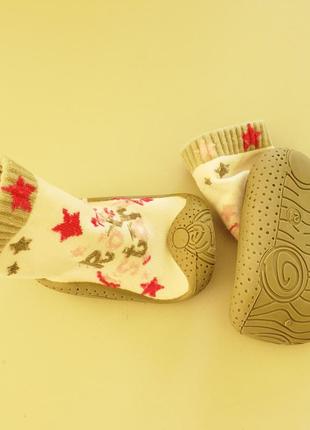 Капці шкарпетки — перше взуття малюка топіки пінетки з гумовою підошвою 11 см 6-9-12м 17 18 р.3 фото