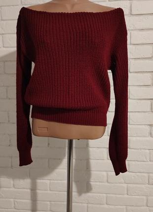 Бордовый джемпер boohoo, р-р s/m
