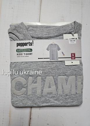 Pepperts  футболка 134/140 р на 8-10 на хлопчика мальчика сіра серая