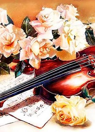 Картина за номерами "троянди та скрипка" lc40079