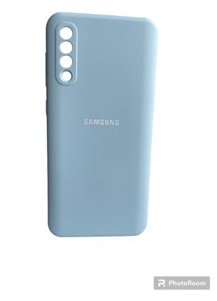 Чохол  silicone case для samsung galaxy a30s/a50/a50s голубий