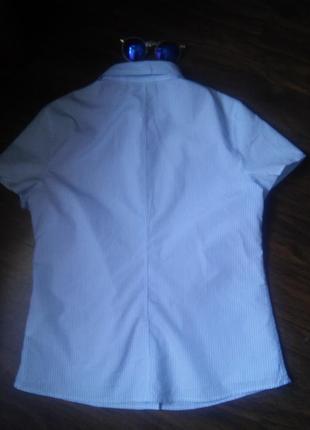 Стильная хлопковая рубашка с короткими рукавами в полоску от marc o polo3 фото
