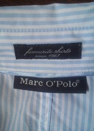 Стильная хлопковая рубашка с короткими рукавами в полоску от marc o polo4 фото