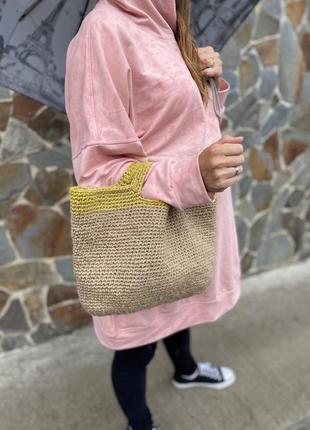 Сумка літня сумочка кошик з джуту плетені в'язана натуральна еко нова! кошик для фотосесії фото8 фото