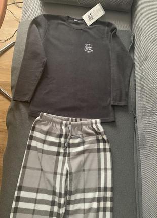 Пижама флисовая флисовый костюм лонгслив и штаны в стиле h&amp;m разм 1705 фото