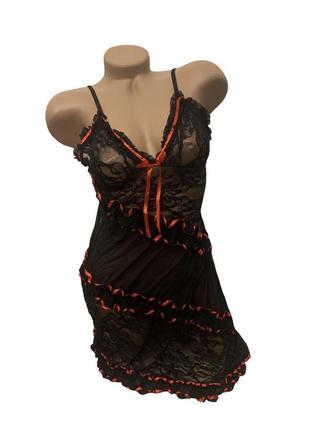 Пеньюар сукня еротична сексуальна прозора асиметрія1 фото