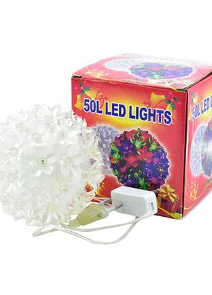Электрогирлянда led 50 ламп "цветочный шар" 60см мультицвет 220в 50гц nya170004