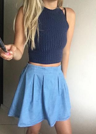 Джинсовая юбка { под любой размер}   бесплатная доставка !