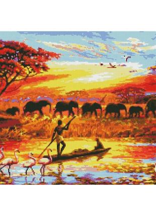 Алмазная мозаика "жизнь африки", 50х60 см ha0002