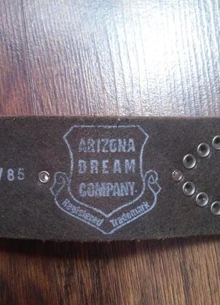 Стильный  американский кожаный ремень с узором из заклепок и камней arizona dream9 фото