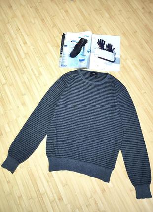Avant-premier🔥 чоловічий сірий светр в смужку зі 100% кашеміру