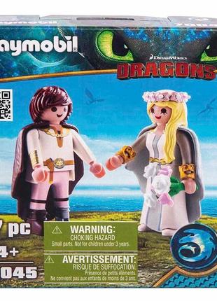 Конструктор playmobil dragons молодята ікавка та астрід 70045