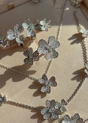 Колье браслет кольца серьги подвес в стиле van cleef2 фото