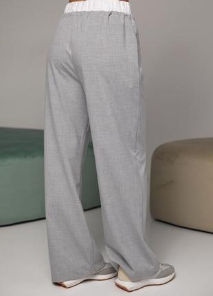 Жіночі брюки на зав'язках із білою резинкою на талії6 фото