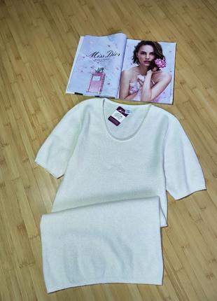 Angora❤️‍🔥 неймовірний новий  молочний светрик з коротким рукавом, футболка 

40% ангора, 30% шерсть3 фото