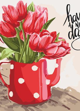 Картина по номерам цветы "have a nice day" 40х40 см 12108-ас