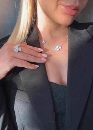 Колье браслет каблучка сережки підвіс в стилі van cleef 4