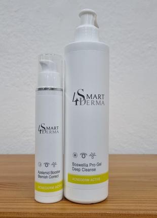 Набор гель для умывания и солнцезащитный крем smart 4 derma