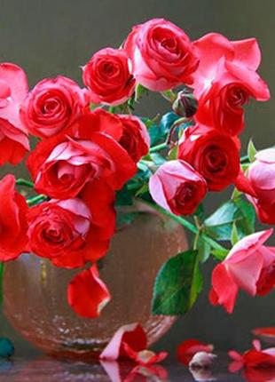 Картина по номерам цветы "розы" lc40089