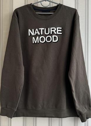 ❤️❤️❤️брендовый хлопковый удлиненный свитшот, реглан на флисе. цвет хаки. батал