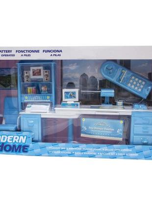 Ігровий набір - ляльковий кабінет сучасний будинок блакитний пластиковий 25338b