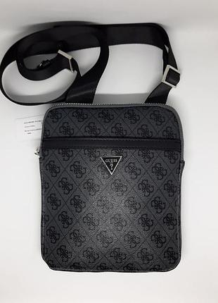 Мужская сумка guess. темно серая сумка. подарок мужчине. подарок на день рождения