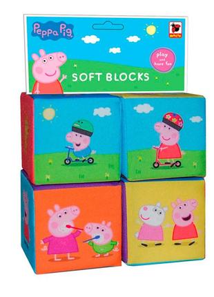 Набор детских мягких кубиков свинка пеппа масик мс 080602-011 фото