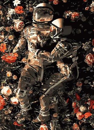 Картина за номерами романтика космонавтів strateg 40х50 см gs424